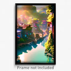Pixel Art Poster - Enchanting Slum (8 Bit Psychedelic Trippy Video Game Print)