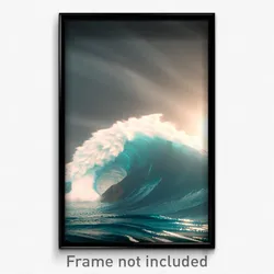 Pixel Art Poster - Mysterious Tsunami (8 Bit Psychedelic Video Game Print)