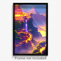 Pixel Art Poster - Fancy Outland (8 Bit Psychedelic Trippy Video Game Print)