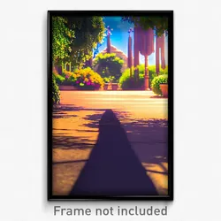 Pixel Art Poster - Tan Garden (8 Bit Psychedelic Trippy Weird Video Game Print)