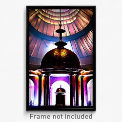 Pixel Art Poster - Bronze Dome (8 Bit Psychedelic Trippy Weird Video Game Print)