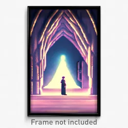 Pixel Art Poster - Hidden Chamber (8 Bit Psychedelic Trippy Video Game Print)