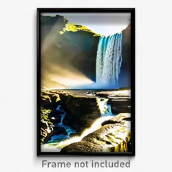 Pixel Art Poster - Admirable Waterfall (8 Bit Psychedelic Video Game Print)