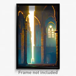 Pixel Art Poster - Murky Priory (8 Bit Psychedelic Trippy Video Game Print)