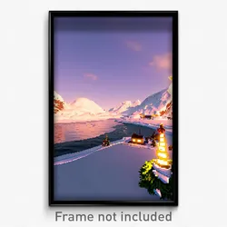Pixel Art Poster - Arctic Christmas (8 Bit Psychedelic Trippy Video Game Print)