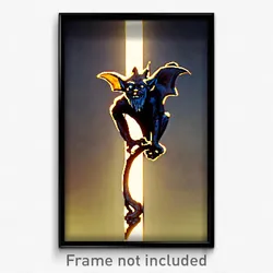 Pixel Art Poster - Stained Gargoyle (8 Bit Psychedelic Trippy Video Game Print)