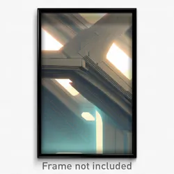 Pixel Art Poster - Simple Futuristic Architecture (8 Bit Video Game Print)