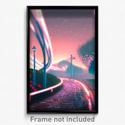Pixel Art Poster - Swirly Avenue (8 Bit Psychedelic Trippy Video Game Print)