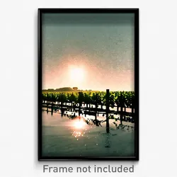 Pixel Art Poster - Watery Vineyard (8 Bit Psychedelic Trippy Video Game Print)
