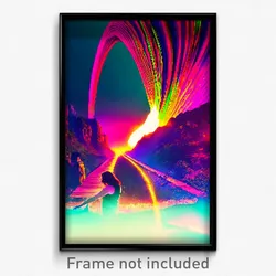 Pixel Art Poster - Vibrant Bend (8 Bit Psychedelic Trippy Video Game Print)