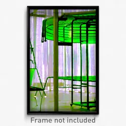 Pixel Art Poster - Green Drying Rack (8 Bit Psychedelic Trippy Video Game Print)