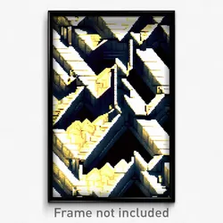 Pixel Art Poster - Zigzag Battlements (8 Bit Psychedelic Video Game Print)