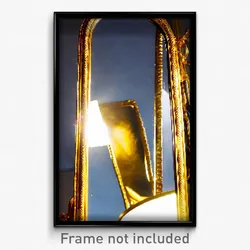 Pixel Art Poster - Golden Mirror (8 Bit Psychedelic Trippy Video Game Print)