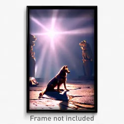 Pixel Art Poster - Ancient Dog (8 Bit Psychedelic Trippy Weird Video Game Print)