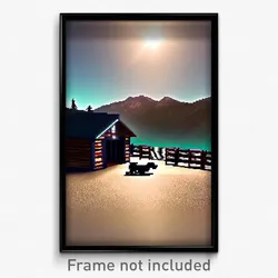 Pixel Art Poster - Mountainous Kennel (8 Bit Psychedelic Video Game Print)