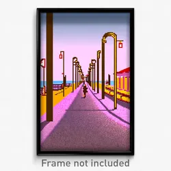 Pixel Art Poster - Unusual Promenade (8 Bit Psychedelic Trippy Video Game Print)