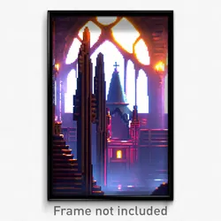 Pixel Art Poster - Brisk Sepulchre (8 Bit Psychedelic Trippy Video Game Print)