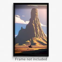 Pixel Art Poster - Buoyant Butte (8 Bit Psychedelic Trippy Video Game Print)