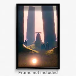 Pixel Art Poster - Long Dolmen (8 Bit Psychedelic Trippy Weird Video Game Print)