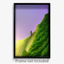 Pixel Art Poster - Green Climb (8 Bit Psychedelic Trippy Weird Video Game Print)