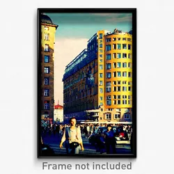 Pixel Art Poster - Bustling Berlin (8 Bit Psychedelic Trippy Video Game Print)