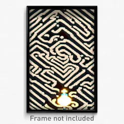 Pixel Art Poster - Detailed Labyrinth (8 Bit Psychedelic Video Game Print)