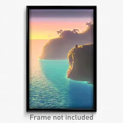 Pixel Art Poster - Thoughtful Atoll (8 Bit Psychedelic Trippy Video Game Print)