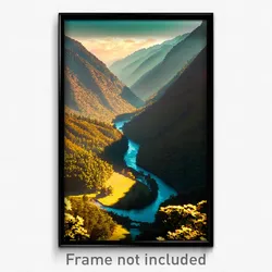 Pixel Art Poster - Distinct Valley (8 Bit Psychedelic Trippy Video Game Print)