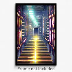 Pixel Art Poster - Shiny Catacombs (8 Bit Psychedelic Trippy Video Game Print)