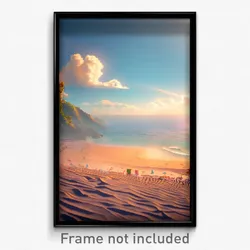 Pixel Art Poster - Heavenly Beach (8 Bit Psychedelic Trippy Video Game Print)