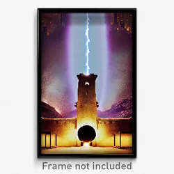 Pixel Art Poster - Majestic Bolt Hole (8 Bit Psychedelic Video Game Print)