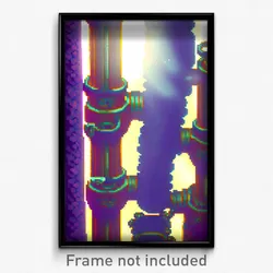 Pixel Art Poster - Mushy Pipes (8 Bit Psychedelic Trippy Weird Video Game Print)
