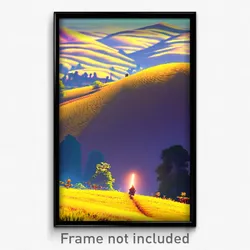 Pixel Art Poster - Insane Hills (8 Bit Psychedelic Trippy Video Game Print)