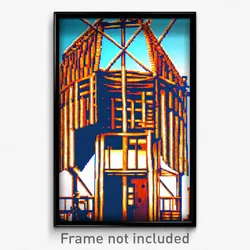 Pixel Art Poster - Nautical Granary (8 Bit Psychedelic Trippy Video Game Print)