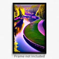 Pixel Art Poster - Oval Canal (8 Bit Psychedelic Trippy Weird Video Game Print)