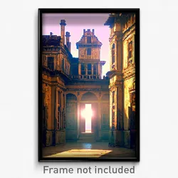 Pixel Art Poster - Aged Palace (8 Bit Psychedelic Trippy Weird Video Game Print)