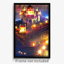 Pixel Art Poster - Elaborate Fort (8 Bit Psychedelic Trippy Video Game Print)