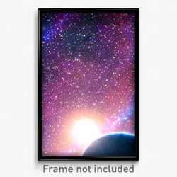 Pixel Art Poster - Giant Outer Space (8 Bit Psychedelic Trippy Video Game Print)