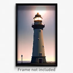 Pixel Art Poster - Gargantuan Lighthouse (8 Bit Psychedelic Video Game Print)