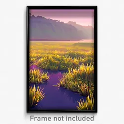 Pixel Art Poster - Faraway Wetland (8 Bit Psychedelic Trippy Video Game Print)