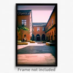 Pixel Art Poster - Cultured Courtyard (8 Bit Psychedelic Video Game Print)