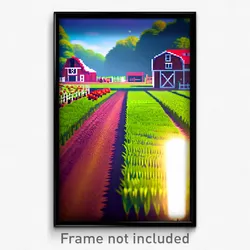 Pixel Art Poster - Rich Farm (8 Bit Psychedelic Trippy Weird Video Game Print)