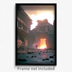 Pixel Art Poster - Warlike Earthquake (8 Bit Psychedelic Video Game Print)