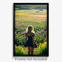 Pixel Art Poster - Jaw Dropping Meadow (8 Bit Psychedelic Video Game Print)