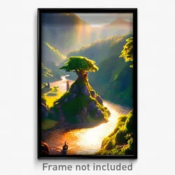 Pixel Art Poster - Admired Shire (8 Bit Psychedelic Trippy Video Game Print)