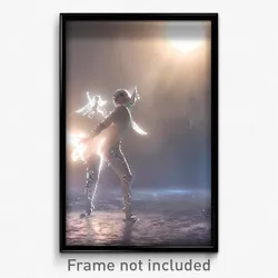Pixel Art Poster - Silver Fairy Ring (8 Bit Psychedelic Trippy Video Game Print)