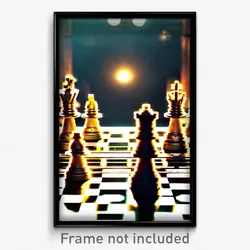 Pixel Art Poster - Admirable Chess (8 Bit Psychedelic Trippy Video Game Print)