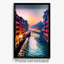 Pixel Art Poster - Majestic Waterway (8 Bit Psychedelic Trippy Video Game Print)