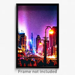Pixel Art Poster - Remarkable Canadian City (8 Bit Psychedelic Video Game Print)
