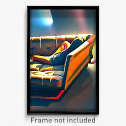 Pixel Art Poster - Incredible Couch (8 Bit Psychedelic Trippy Video Game Print)